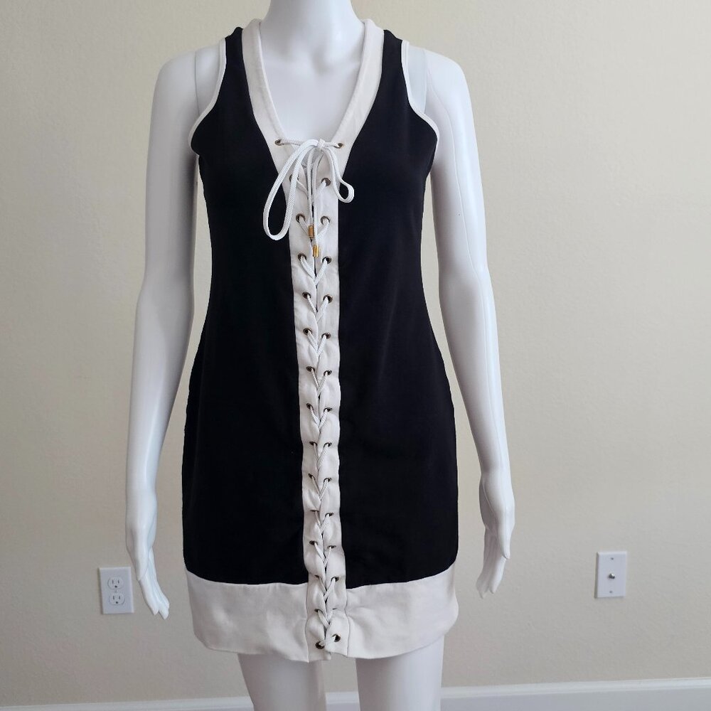 BOSTON PROPER LACE UP MINI TANK DRESS